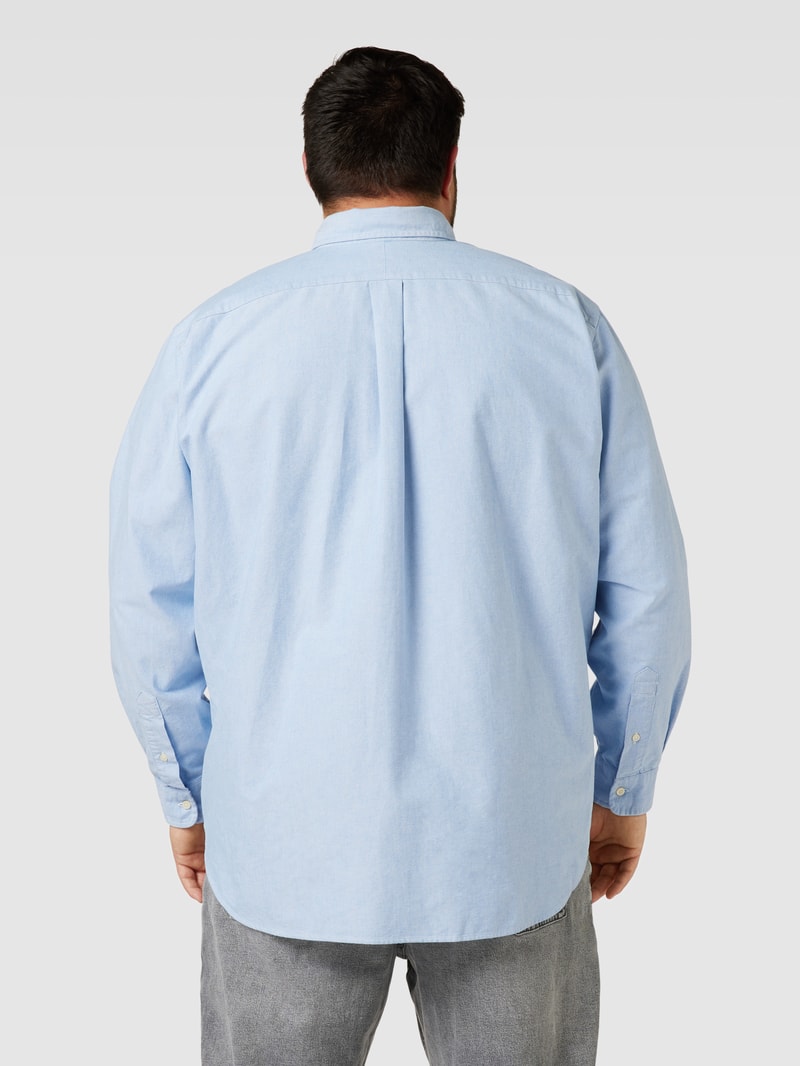 PLUS SIZE Freizeithemd mit Motiv-Stitching in hellblau
