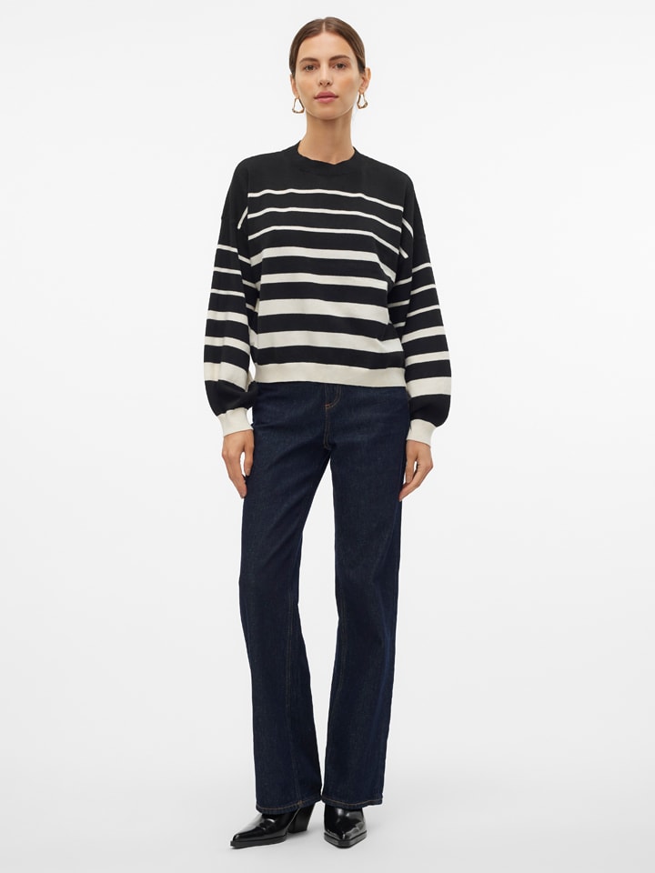 Vero Moda Pullover in Schwarz/ Weiß günstig kaufen
