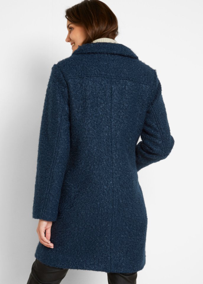 Boucle-Mantel mit Taschen
