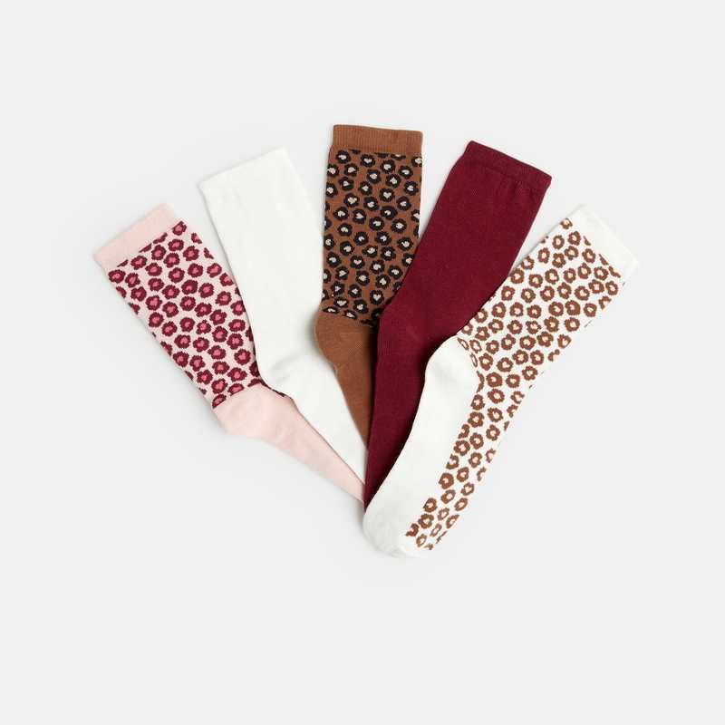 Chaussettes fantaisie (lot de 5) multicolores Fille