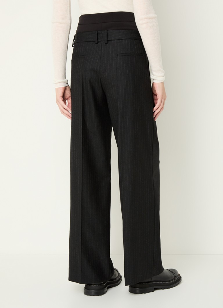 Sandro High waist wide fit trousers with pinstripe