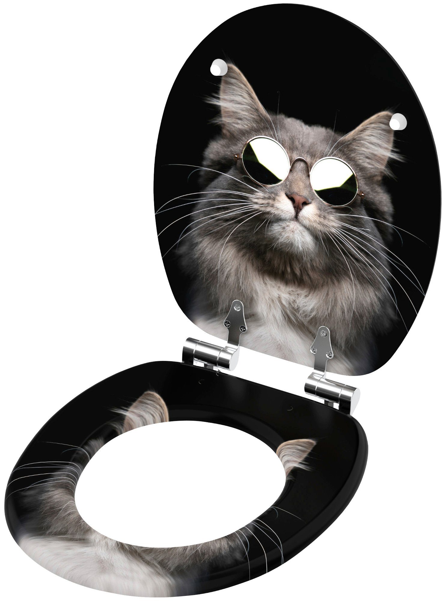 Sanilo WC-Sitz Cool Cat, mit Absenkautomatik, BxL: 37,7 x 42,0 - 47,0 cm