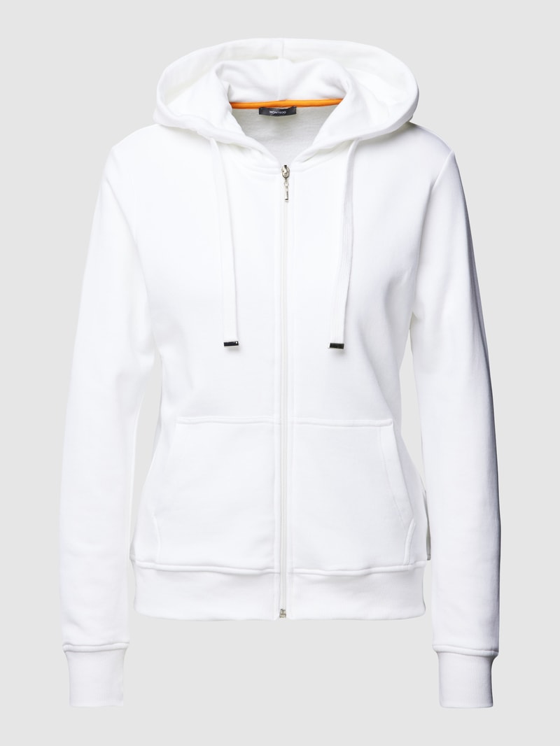 Sweatjacke mit gerippten Abschlüssen in weiss