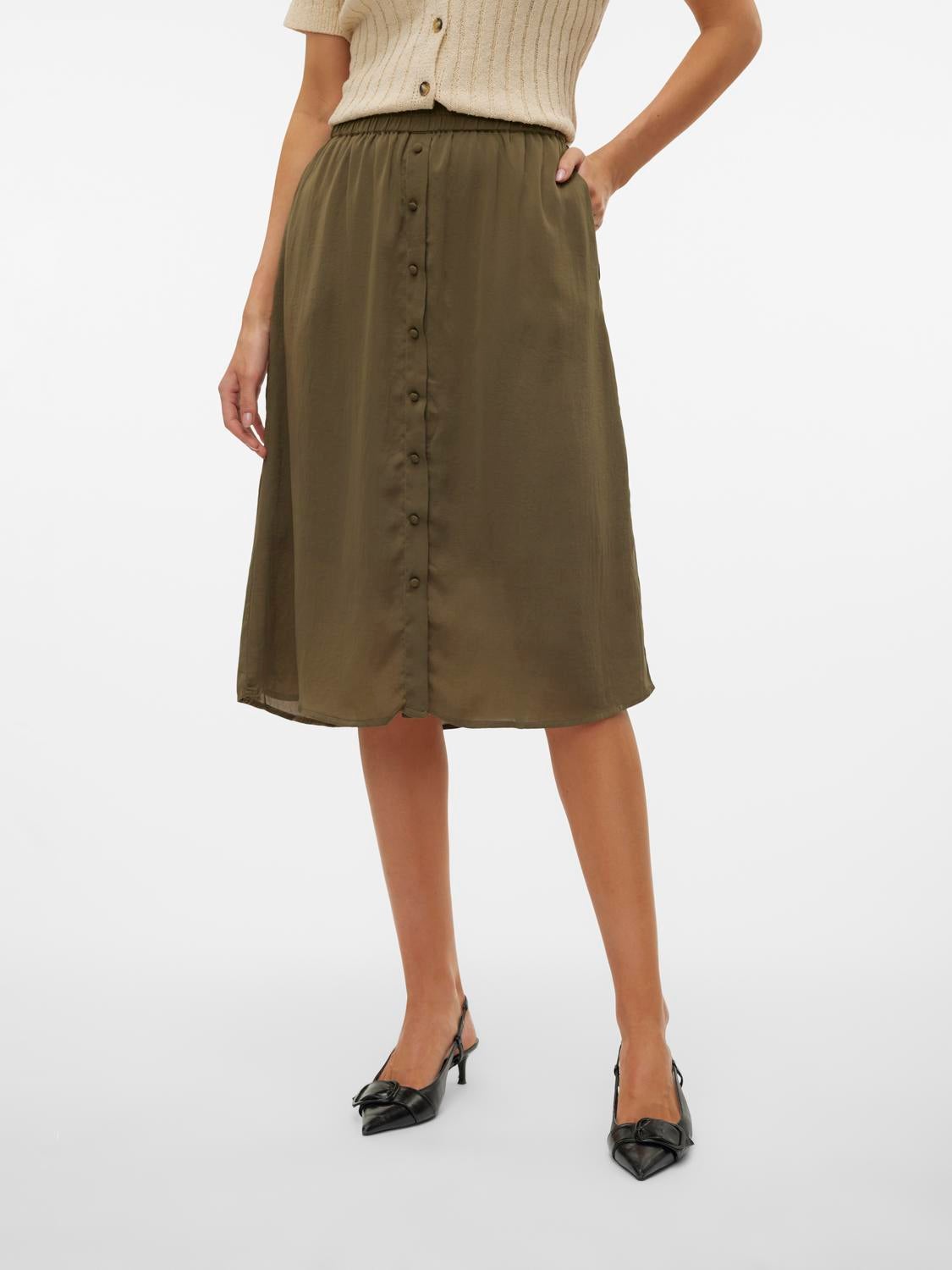 VMSUNNY Hohe Taille Midirock