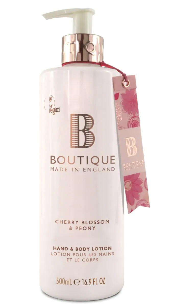 Balzam za ruke i tijelo Boutique England s mirisom cvijeta trešnje i božura 500 ml