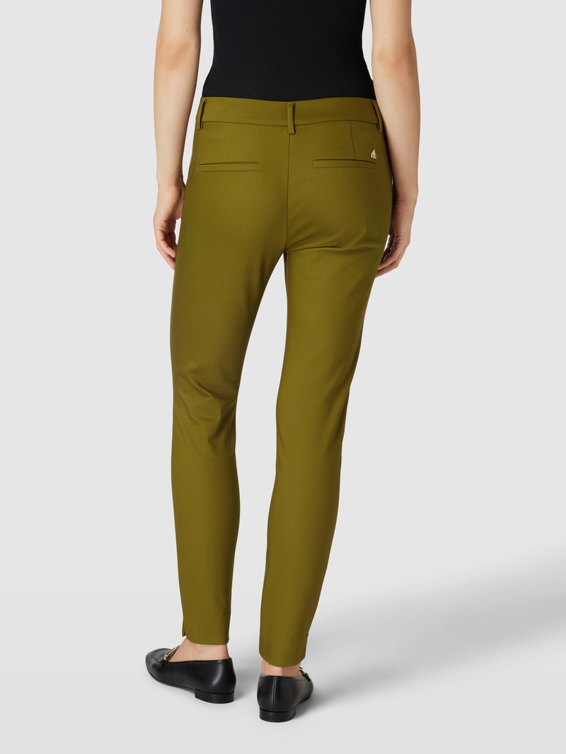 Stoffhose mit Label-Detail Modell 'Abbey' in schilf