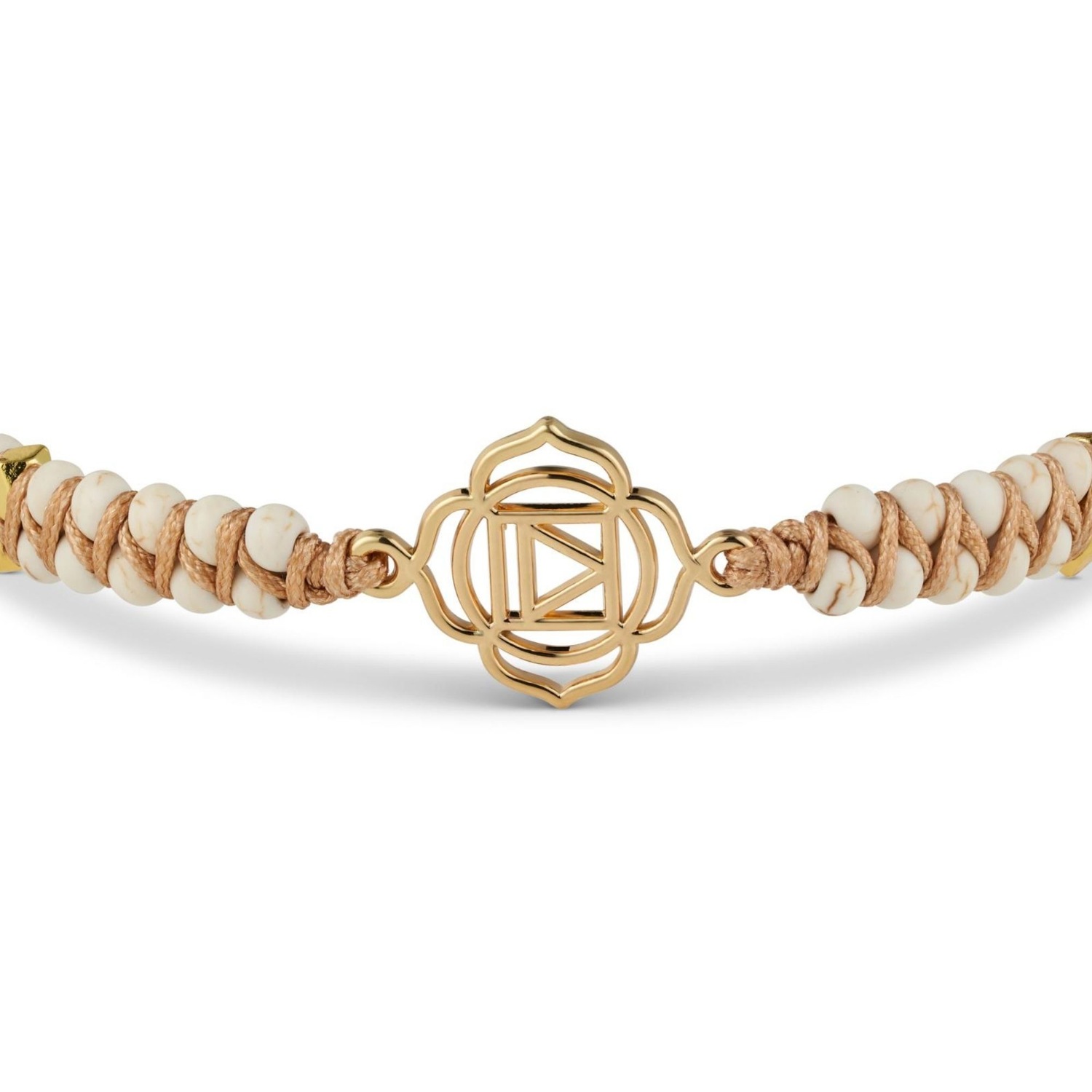 Yoga Armband - Türkis Edelstein Perlen Blau mit Lotus Anhänger