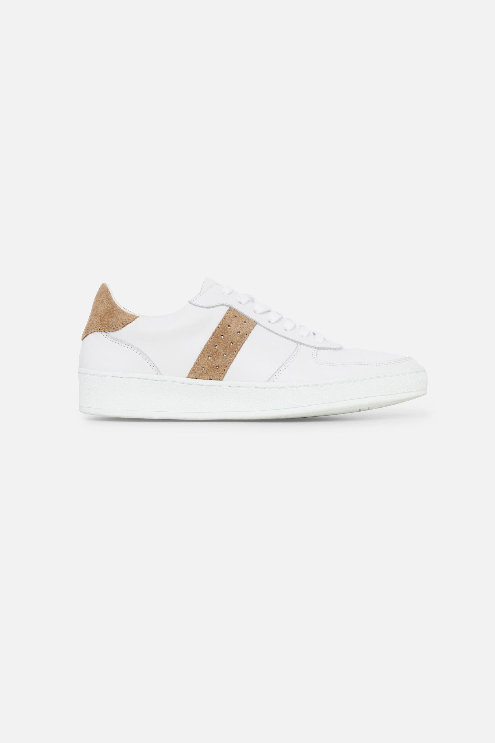 basket saline 100% cuir camel femme