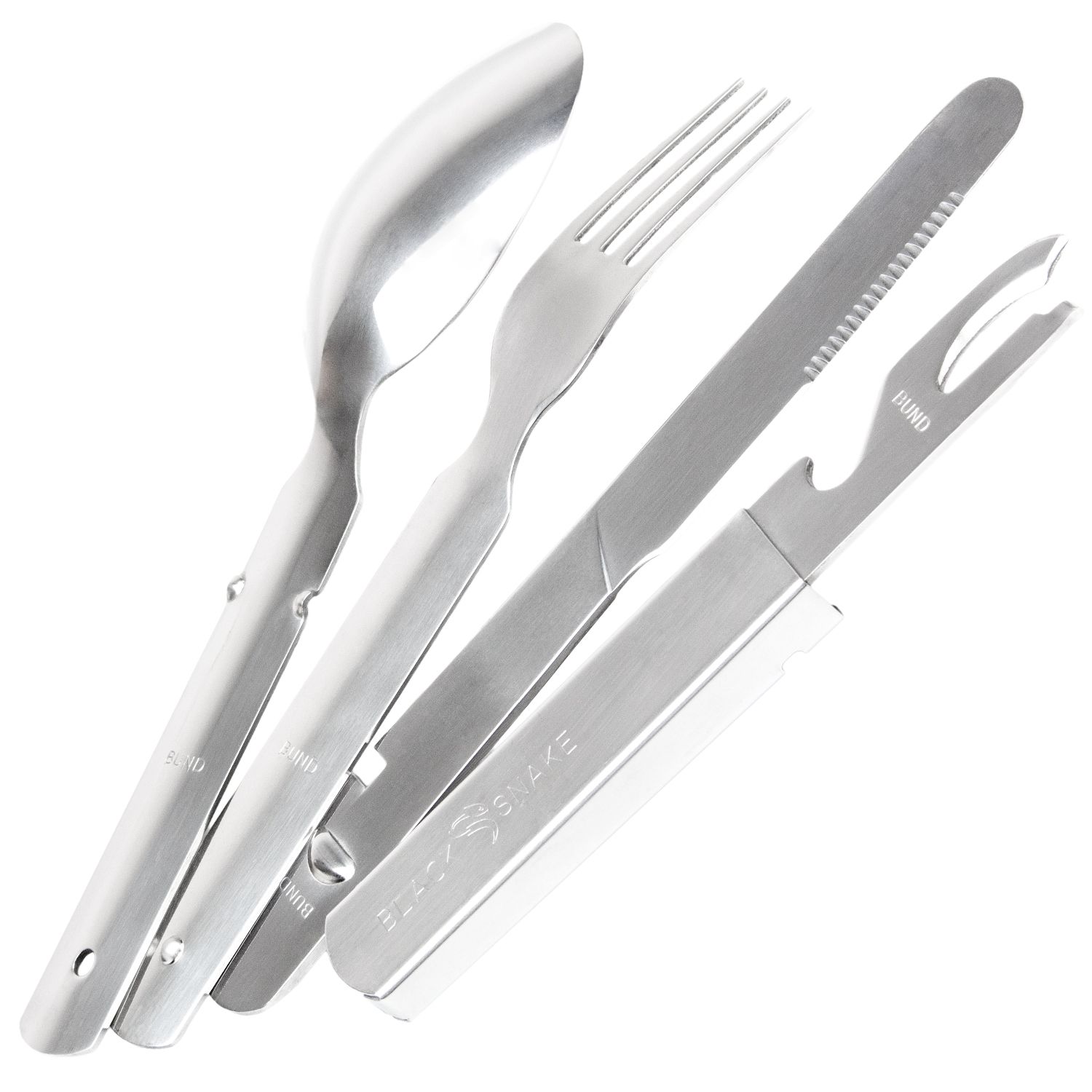 Black Snake 1-Person Edelstahl Thermobecher und Essbesteck Set