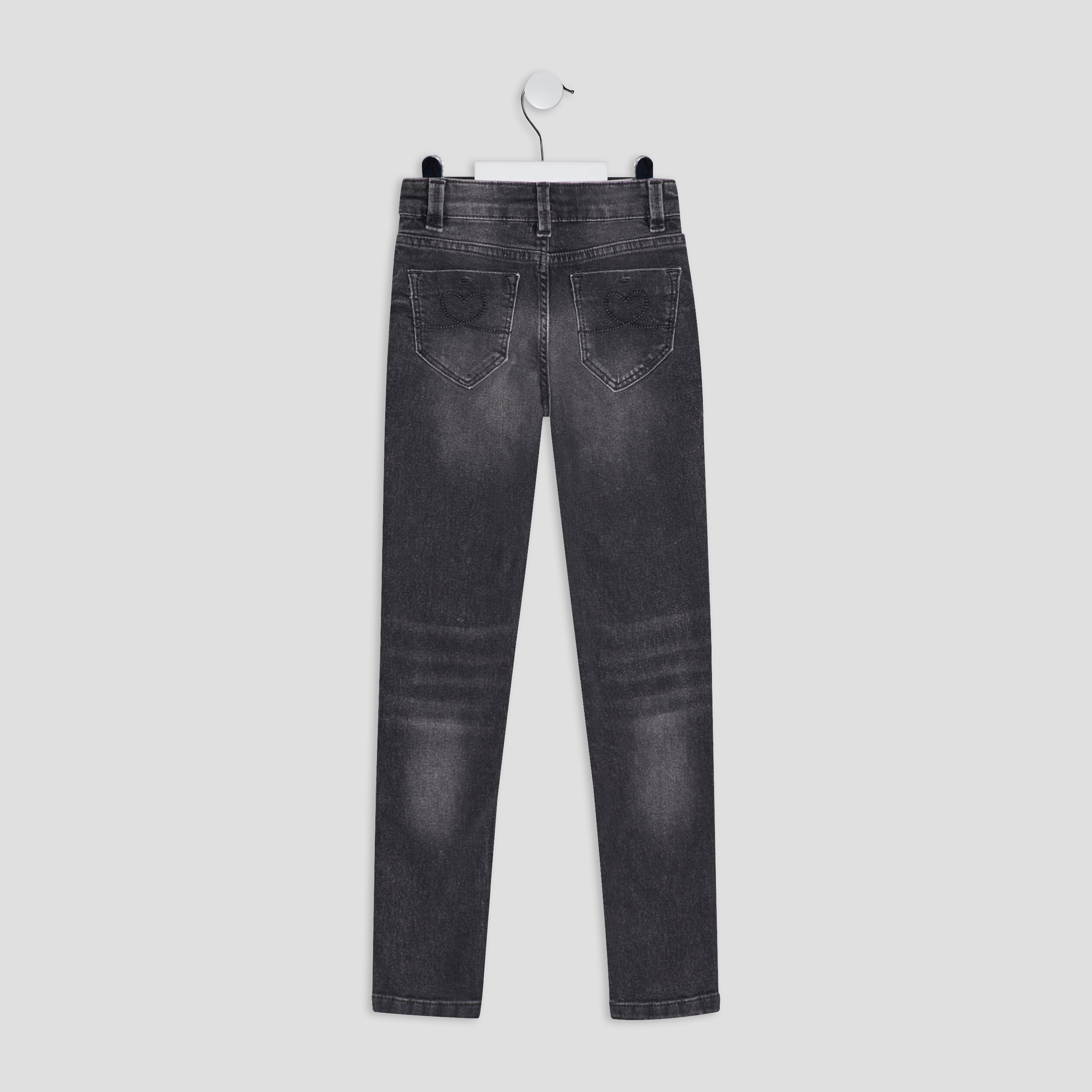 Jeans skinny effet délavé denim gris fille | La Halle