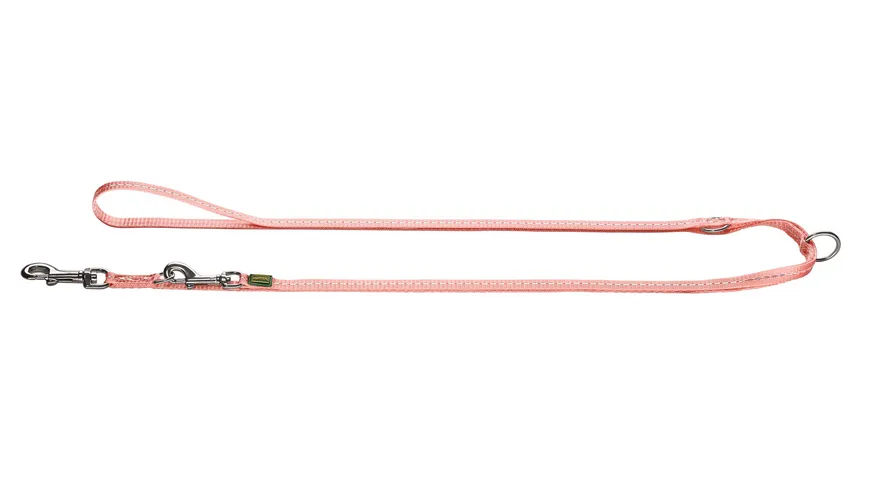 Hunter Verstellbare Führleine Tripoli reflektierend hellrosa 10 mm / 200 cm