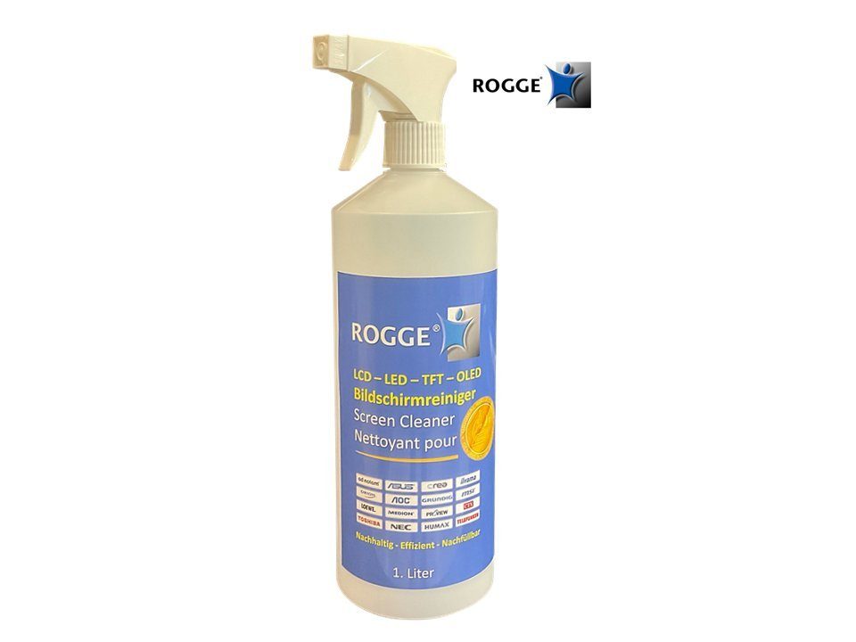 Rogge ROGGE Bildschirmreiniger 1. Liter inkl. Microfasertuch Sprühreiniger (2-St)