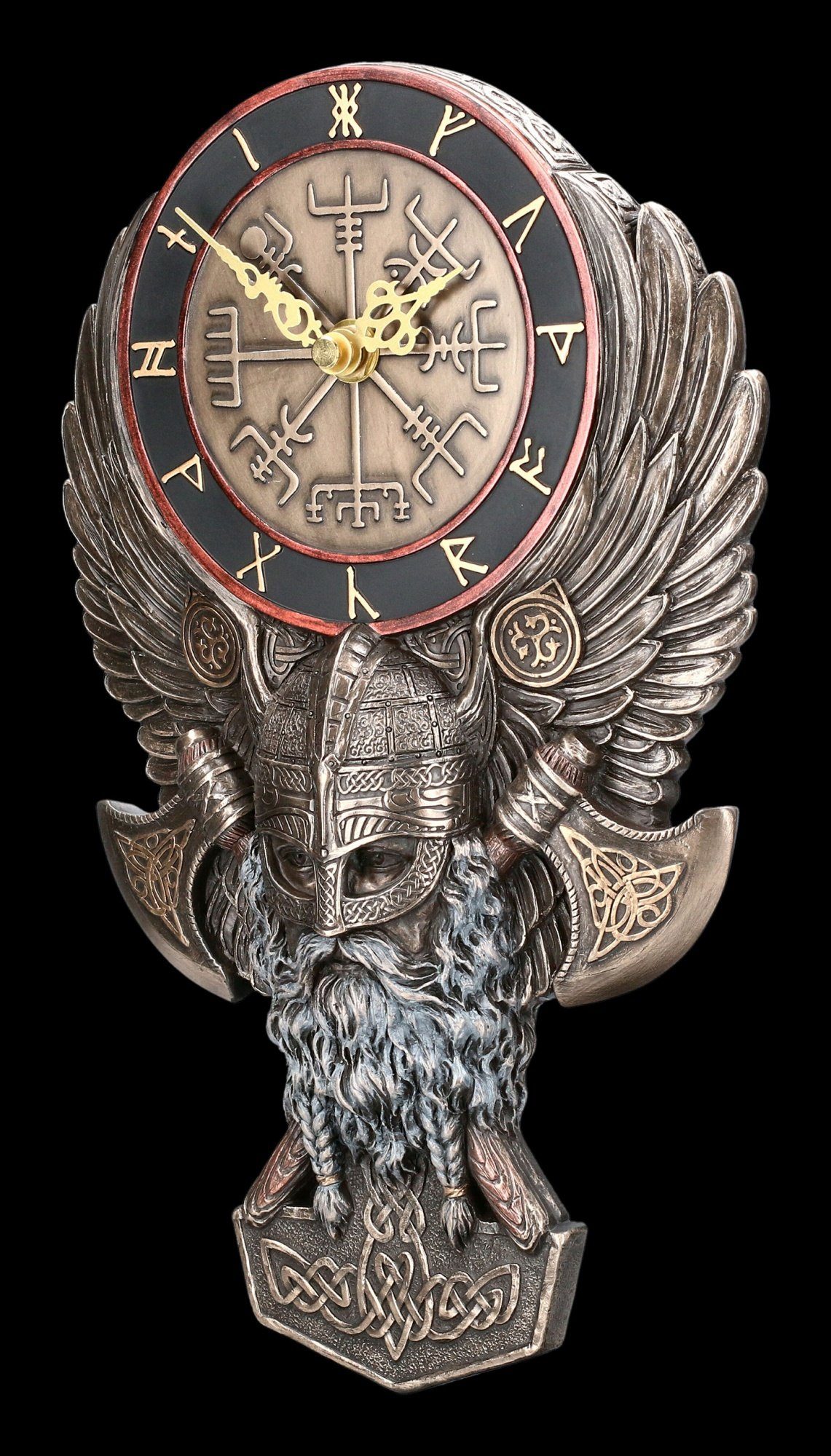 Figuren Shop GmbH Wanduhr Wanduhr Wikinger - Vegvisir - Veronese Dekoration