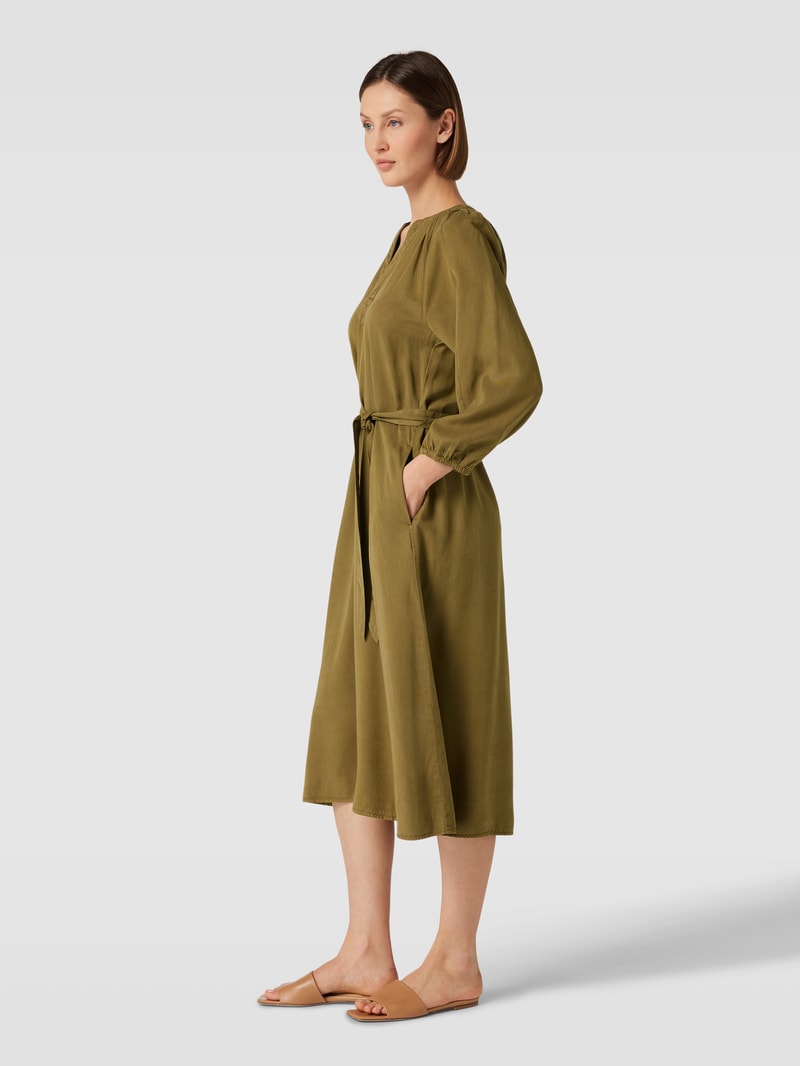 Tunikakleid mit Bindegürtel Modell 'Tencel' in khaki