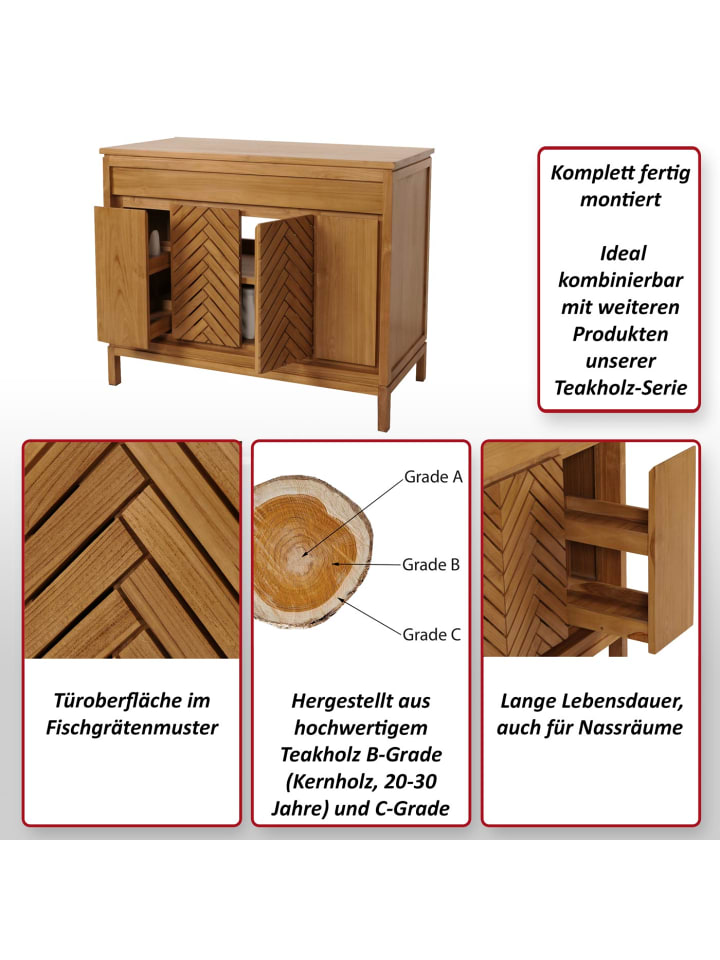 MCW Teak-Waschbeckenunterschrank M74 günstig kaufen onesize