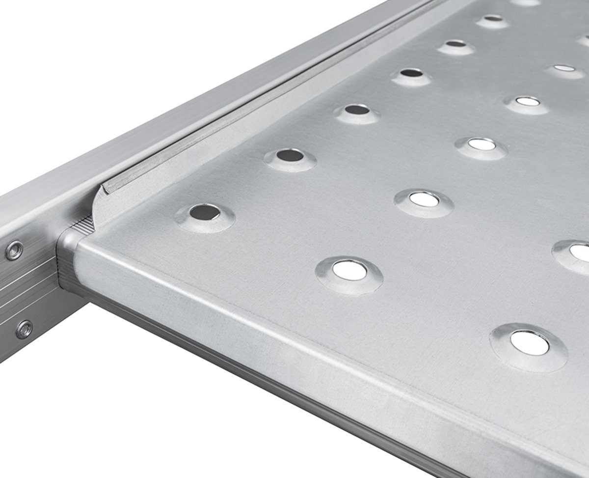 Craftfull Arbeitsplattform Alu-Plattform (einzeln) FÜR Mehrzweckleiter CF-104A - 3 J. Garantie, (4x3 - 4x4 - 4x5 Sprossen - 150 kg Traglast, 2-St., Plug & Play-Funktion, Anti-Rutsch-Standfläche, Aluminium), Arbeitsbühne für Stehleiter Klappleiter Gel