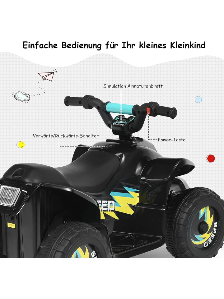COSTWAY 6V Elektro Quad ab 3 Jahren in Schwarz günstig kaufen 40 cm
