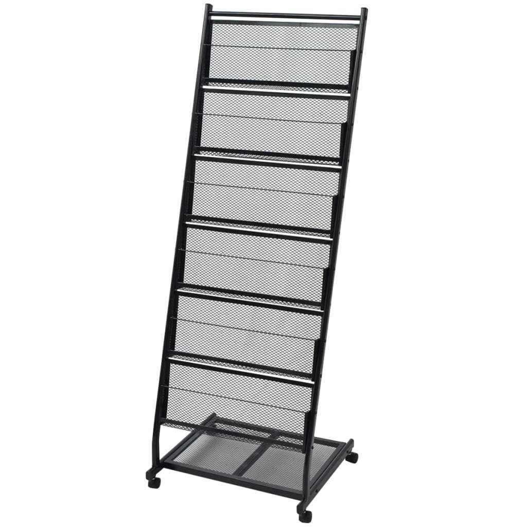 vidaXL Zeitungsständer Zeitschriftenständer 47,5×43×133 cm Schwarz A4