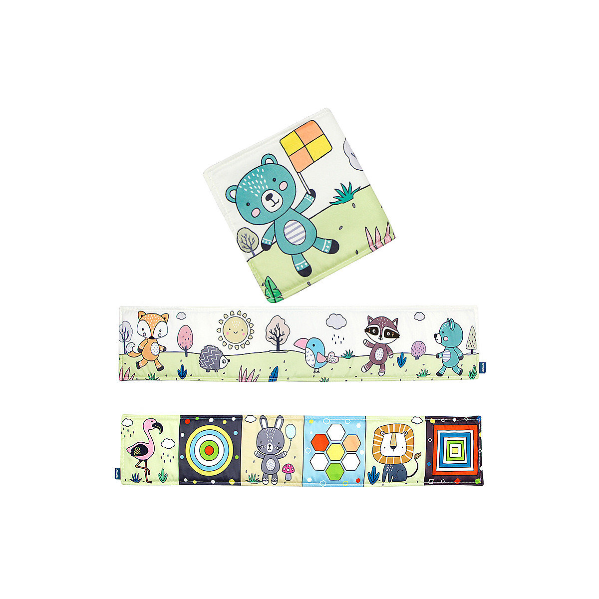 Baby Black & White Bettdecke Buch Baby's Early Learning Cartoon Animated Bed Surround Cloth Book