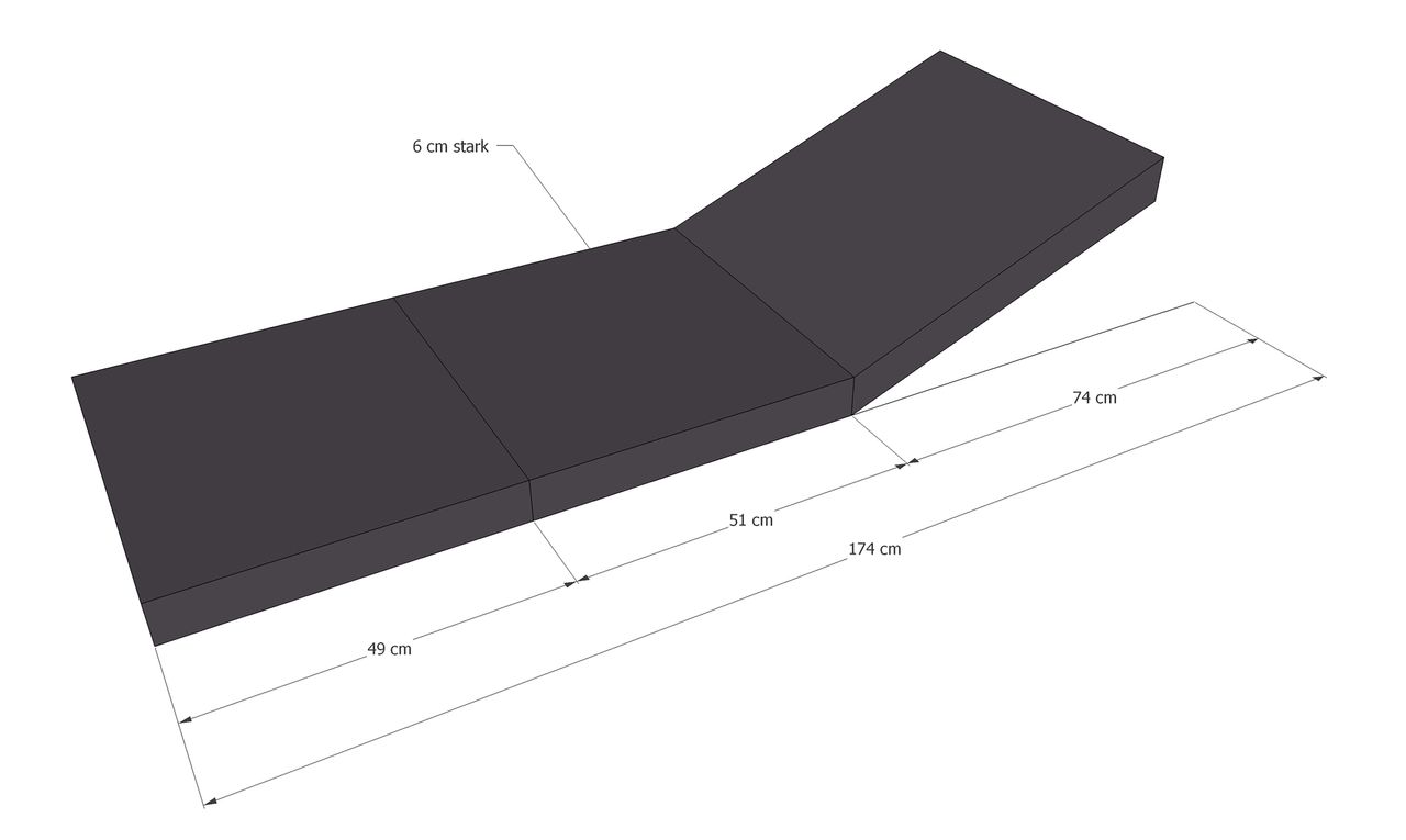 Grasekamp Auflage Anthrazit zu Deckchair Santos 174x51x6cm Gartenliege Liegestuhl Sonnenliege Relaxliege