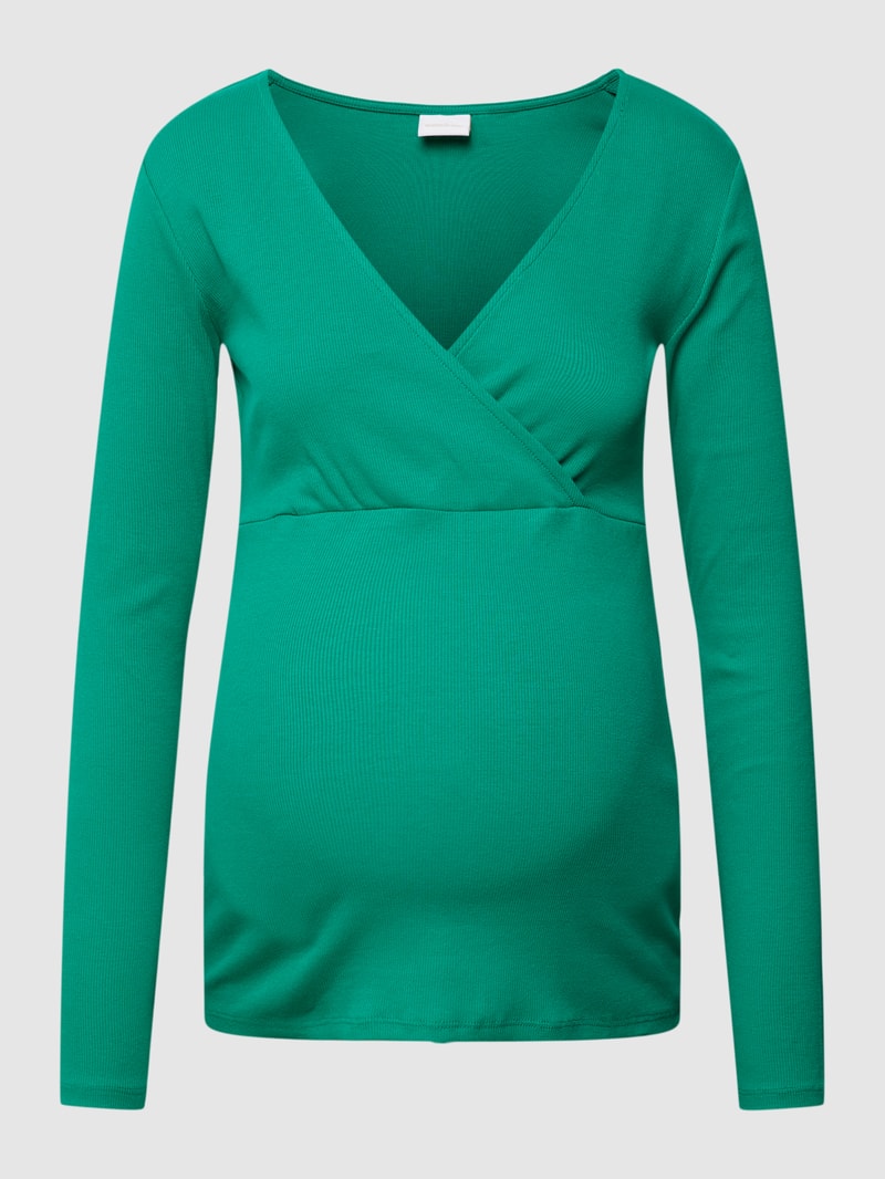 Umstands-Longsleeve in Wickel-Optik Modell 'Rosina' in grün