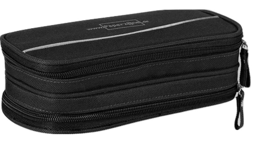 PAPERZONE Stiftebox schwarz mit 2 Zips