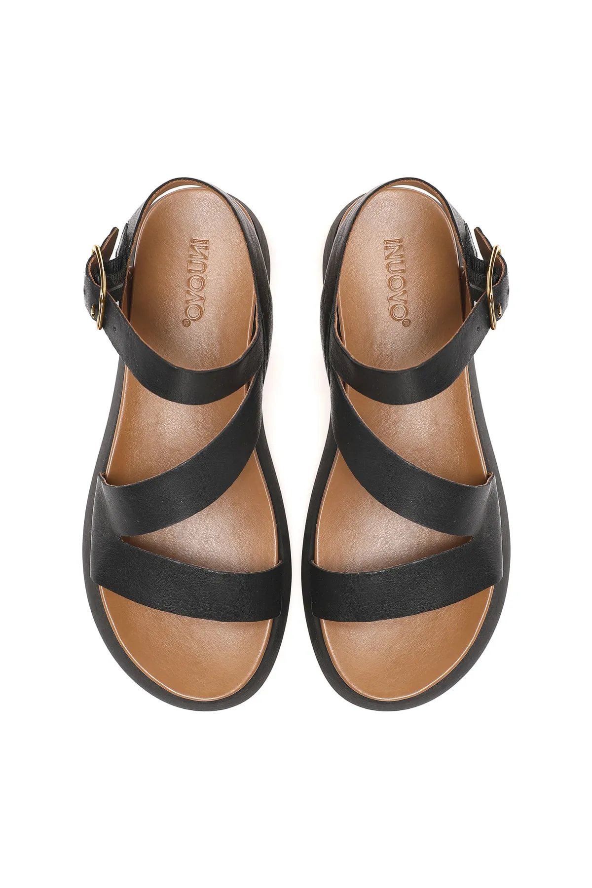 INUOVO  Sandalette - Schwarz - Flacher Absatz