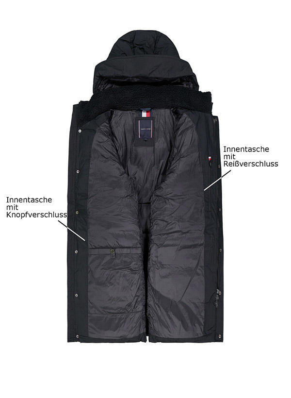 Tommy Hilfiger, Parka, Mikrofaser wasserabweisend, schwarz
