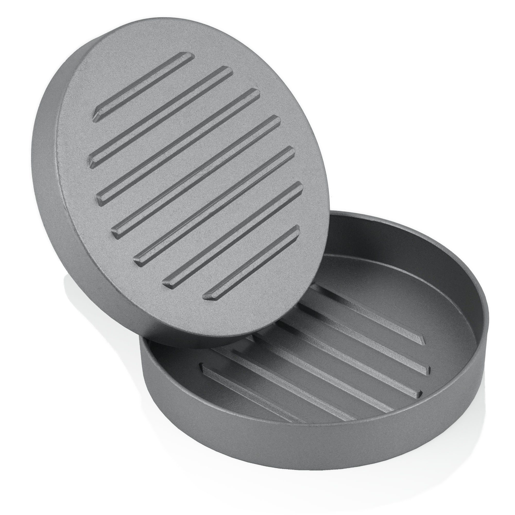 BBQ-Toro Burgerpresse Aluminium Burgerpresse, Ø 11,8 cm, Grau, Fleischformer, Aluminium