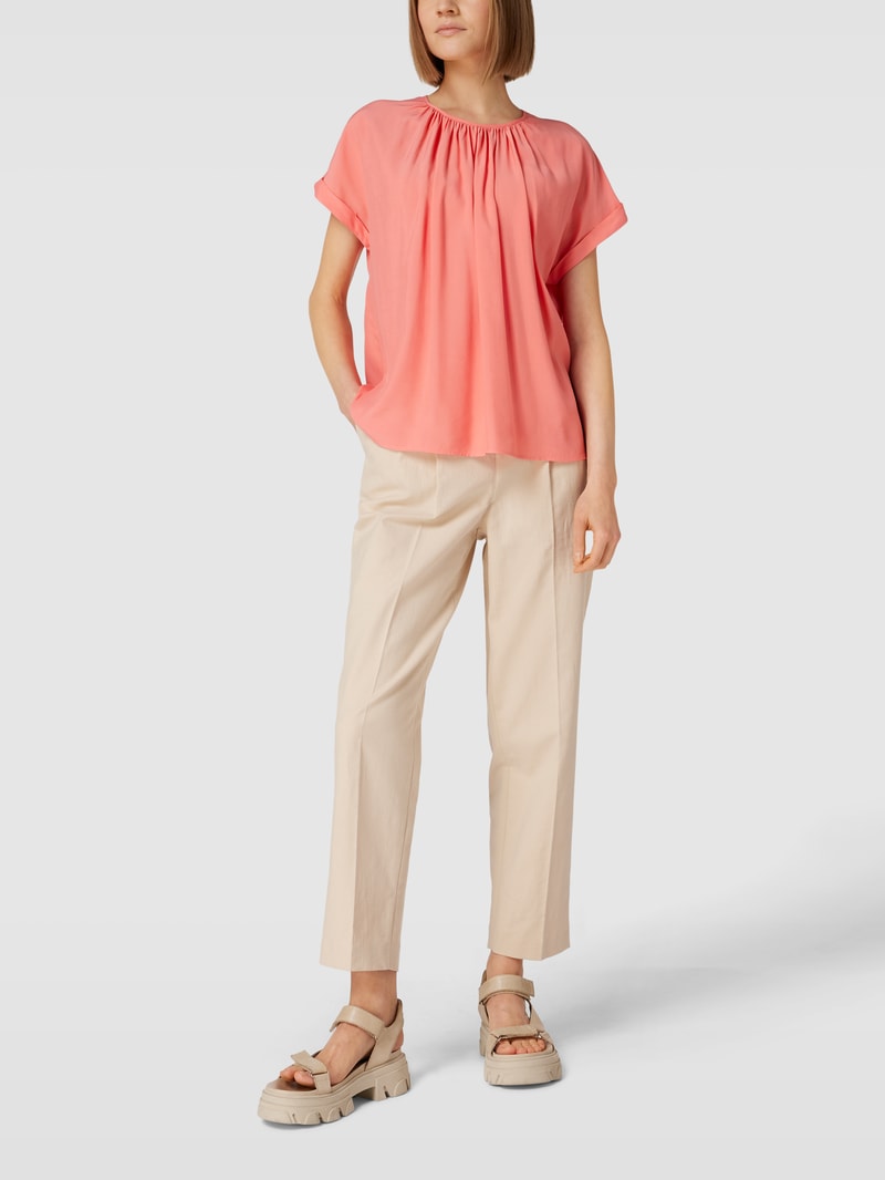Bluse mit Raffungen in lachs