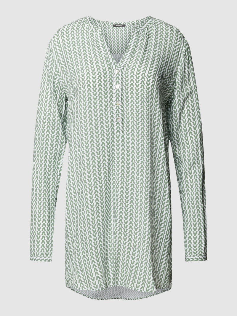 Blusenshirt mit Allover-Muster in grasgrün