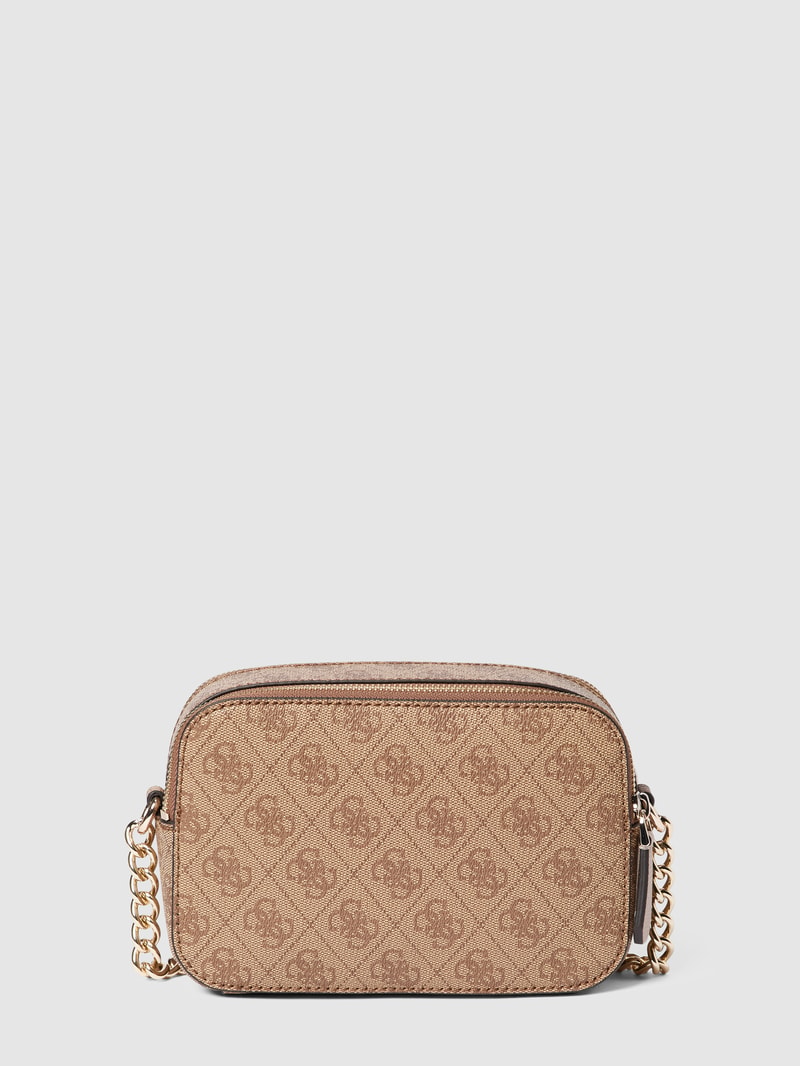 Camera Bag mit Label-Applikation Modell 'NOELLE' in hellbraun