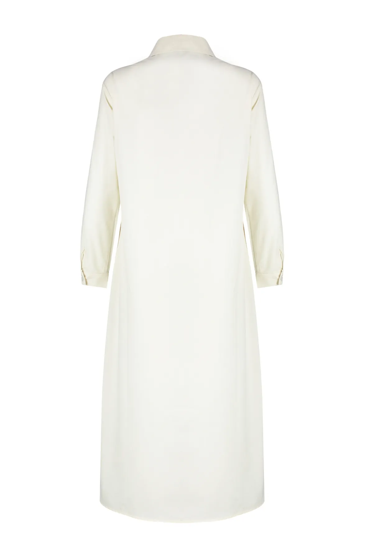 Trendyol Modest  Beiges Hemdblusenkleid - Leinwandgewebt TCTSS24EB00137