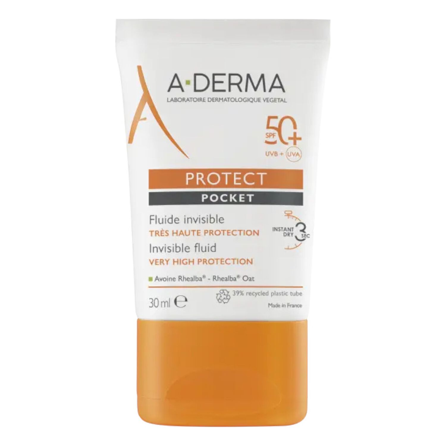 a-derma Protect SPF50+ Fluide Solaire Visage Invisible Pocket 30 ml