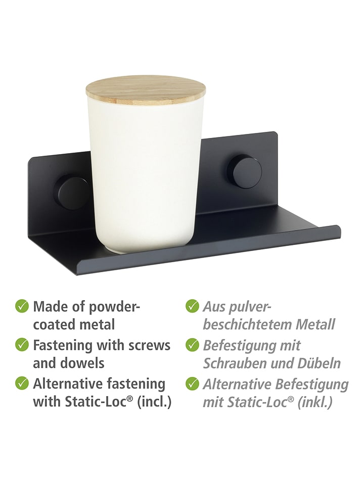 Wenko Küchenregal in Schwarz - (B)25 x (H)7,5 x (T)12 cm günstig kaufen onesize