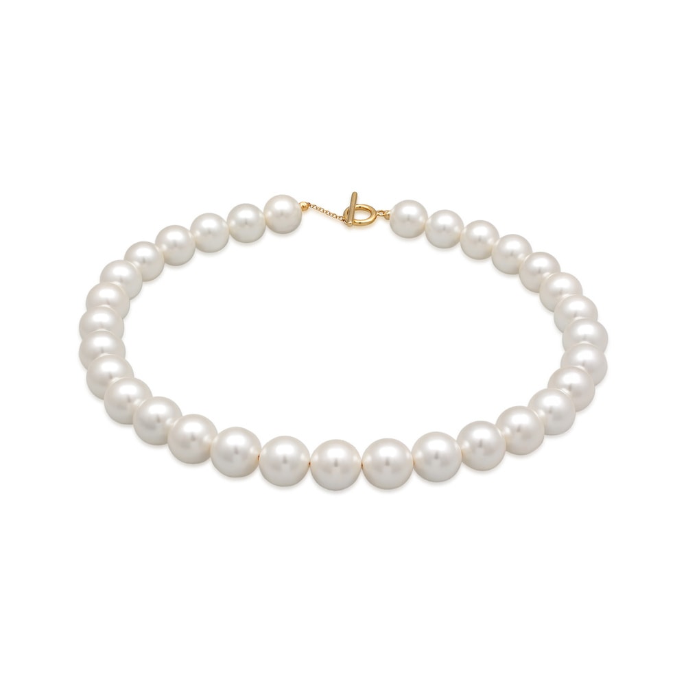 Elli Elli Collier Femmes Tendance T-Bone fermoir avec perles de coquillage en argent s collier