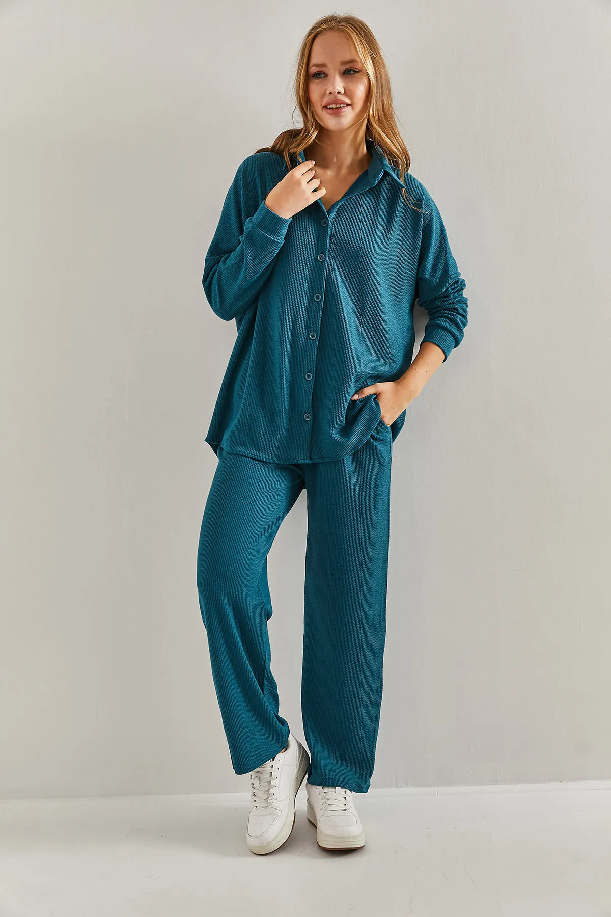 Bianco Lucci  Damen-Ottomane-Unterteil-Oberteil-Set aus Stoff
