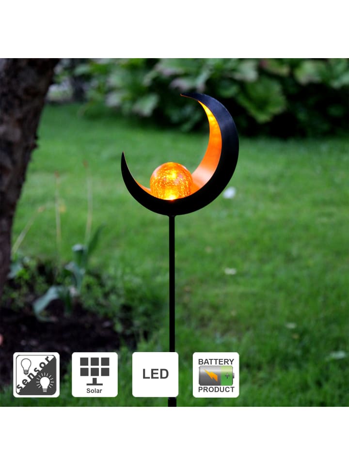 STAR Trading Solar LED Gartenstecker 85cm Mond Beleuchtung Garten Kugel Außen Deko günstig kaufen onesize
