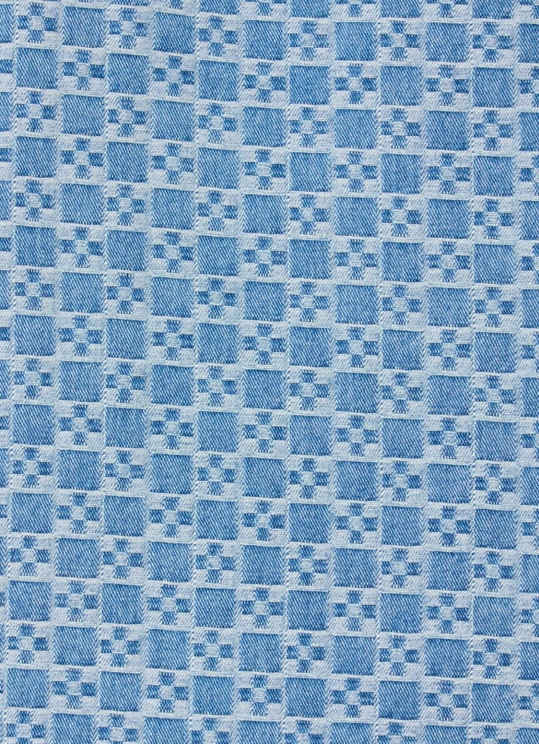 Cămașă din denim cu carouri Sandro și buzunar la piept
