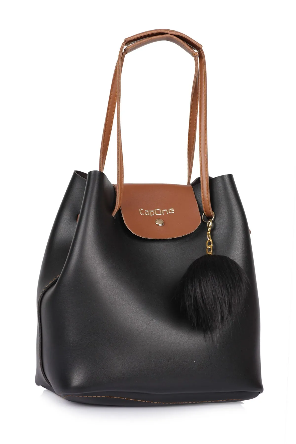 Capone Outfitters  Capone Padova Leder Schwarze Damen-Umhängetasche