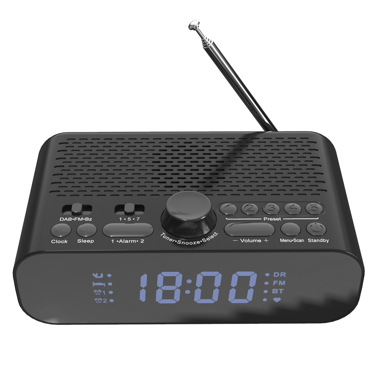 Fontastic DAB /FM Radiowecker und Drahtloser Lautsprecher sw