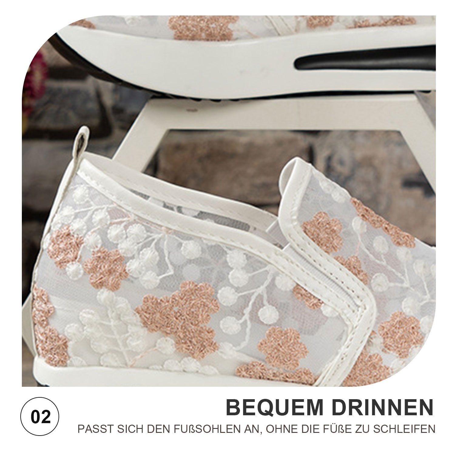 Daisred Freizeitschuh Keilabsatz Plateauschuhe Sneaker Halbschuhe Slipper