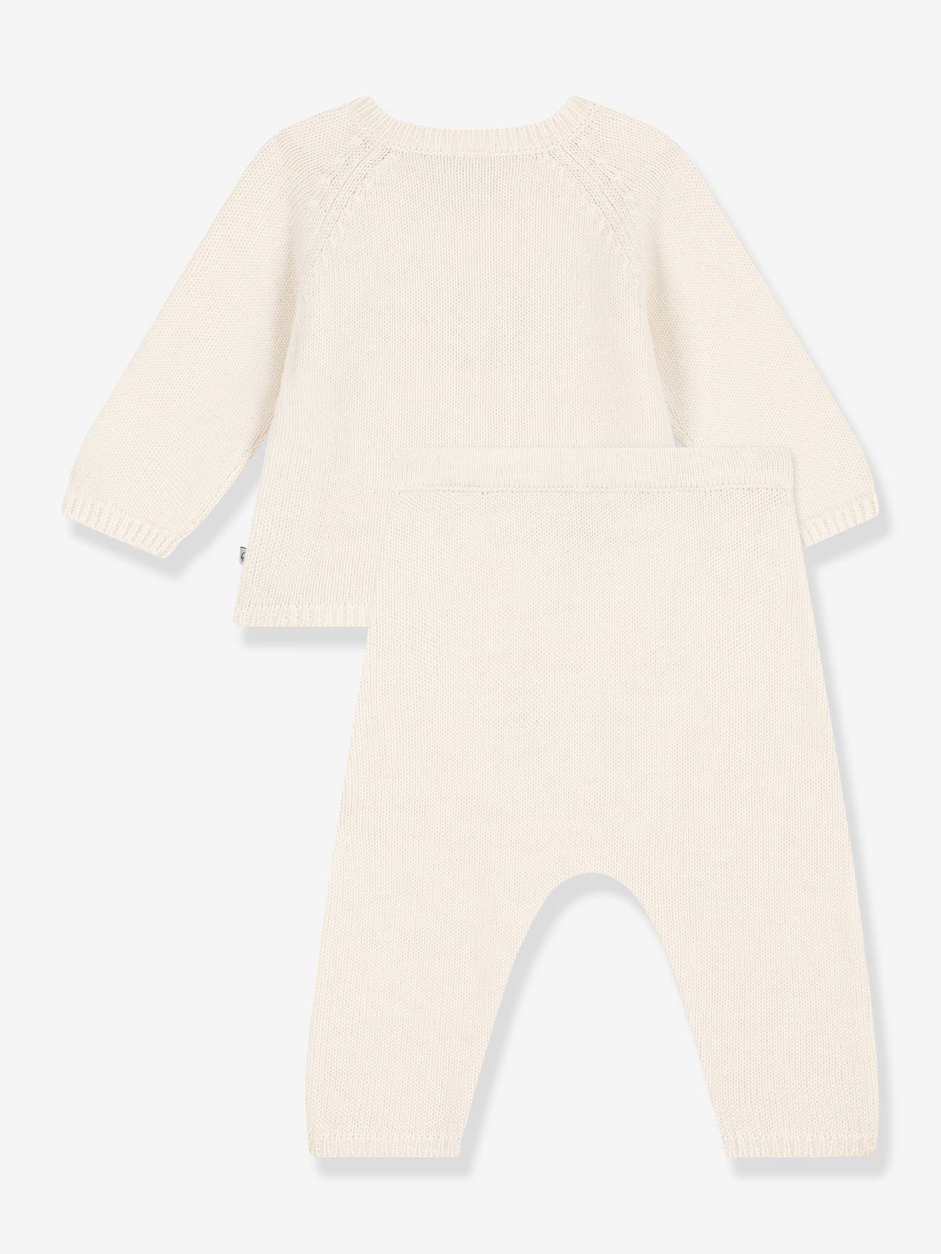 Petit Bateau 2-teiliges Baby-Set aus Strick PETIT BATEAU - weiß bedruckt
