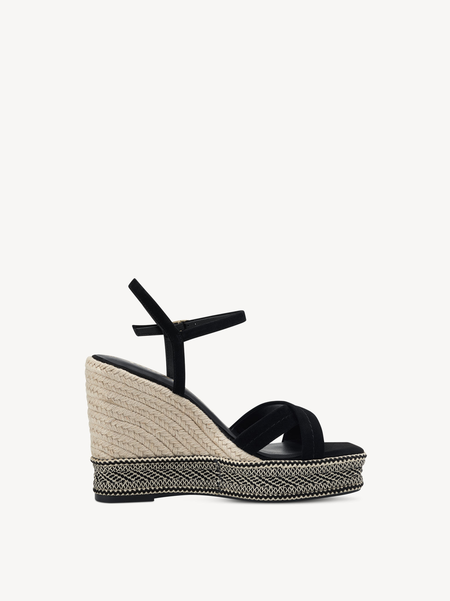 Sandale à talon en cuir - noir