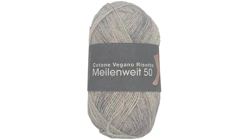 Lana Grossa Sockenwolle Meilenweit Vegano Risotto 4-fach 50 g 1501 - grau/rosa/flieder