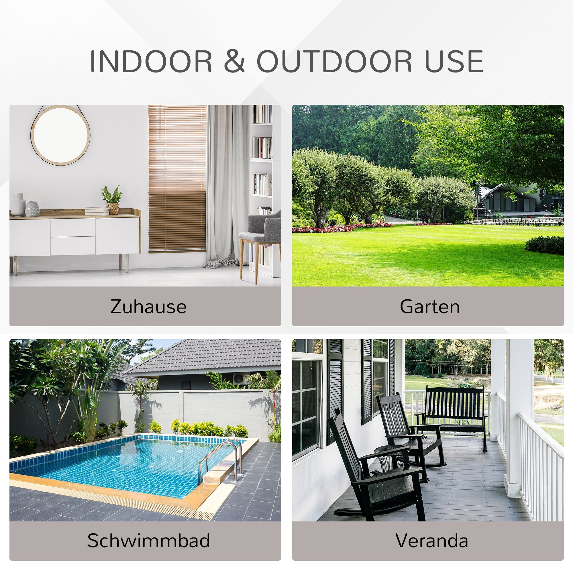 Outsunny Gartenbank 3 - Sitzer Rattansofa mit Kissen