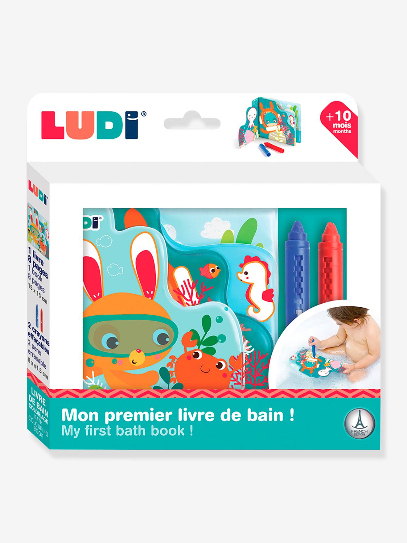Ludi Baby Badewannen-Buch zum Ausmalen LUDI - mehrfarbig