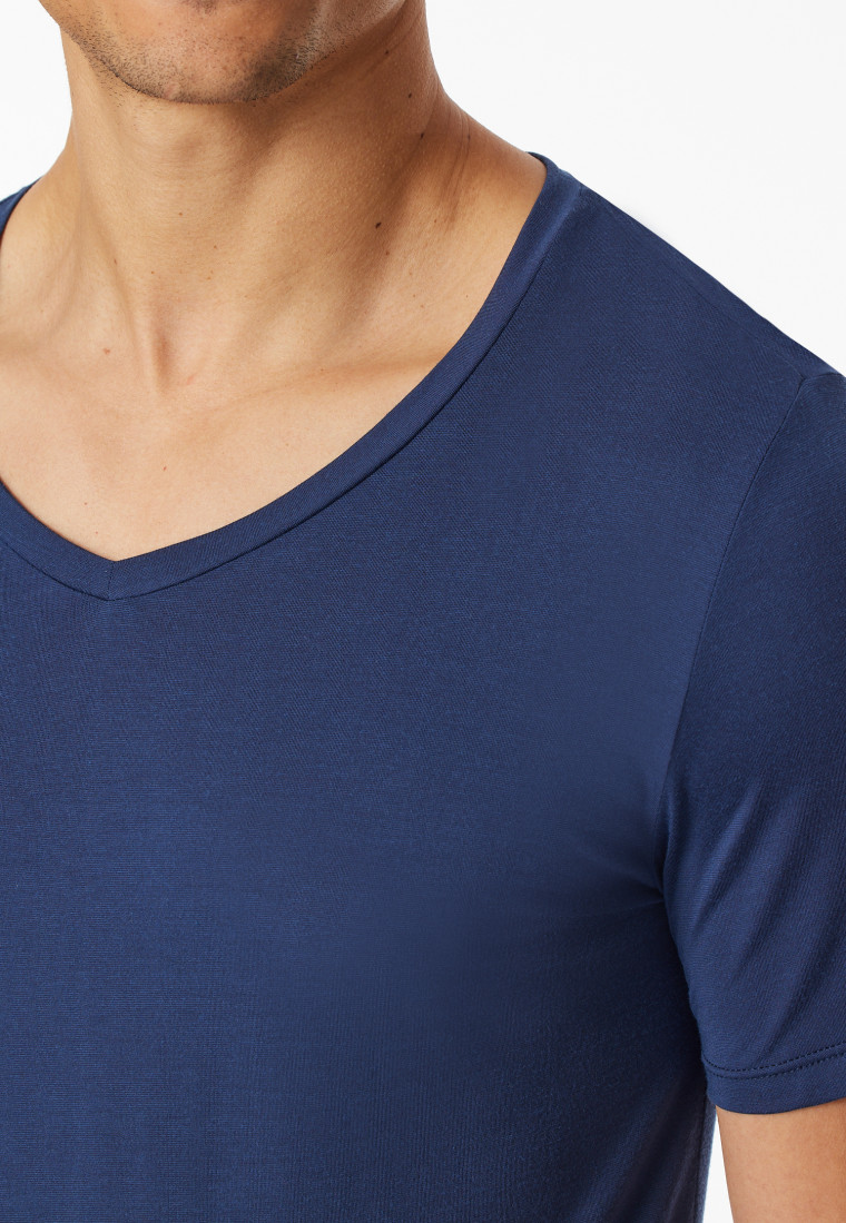 Shirt kurzarm V-Ausschnitt admiral - Premium Modal