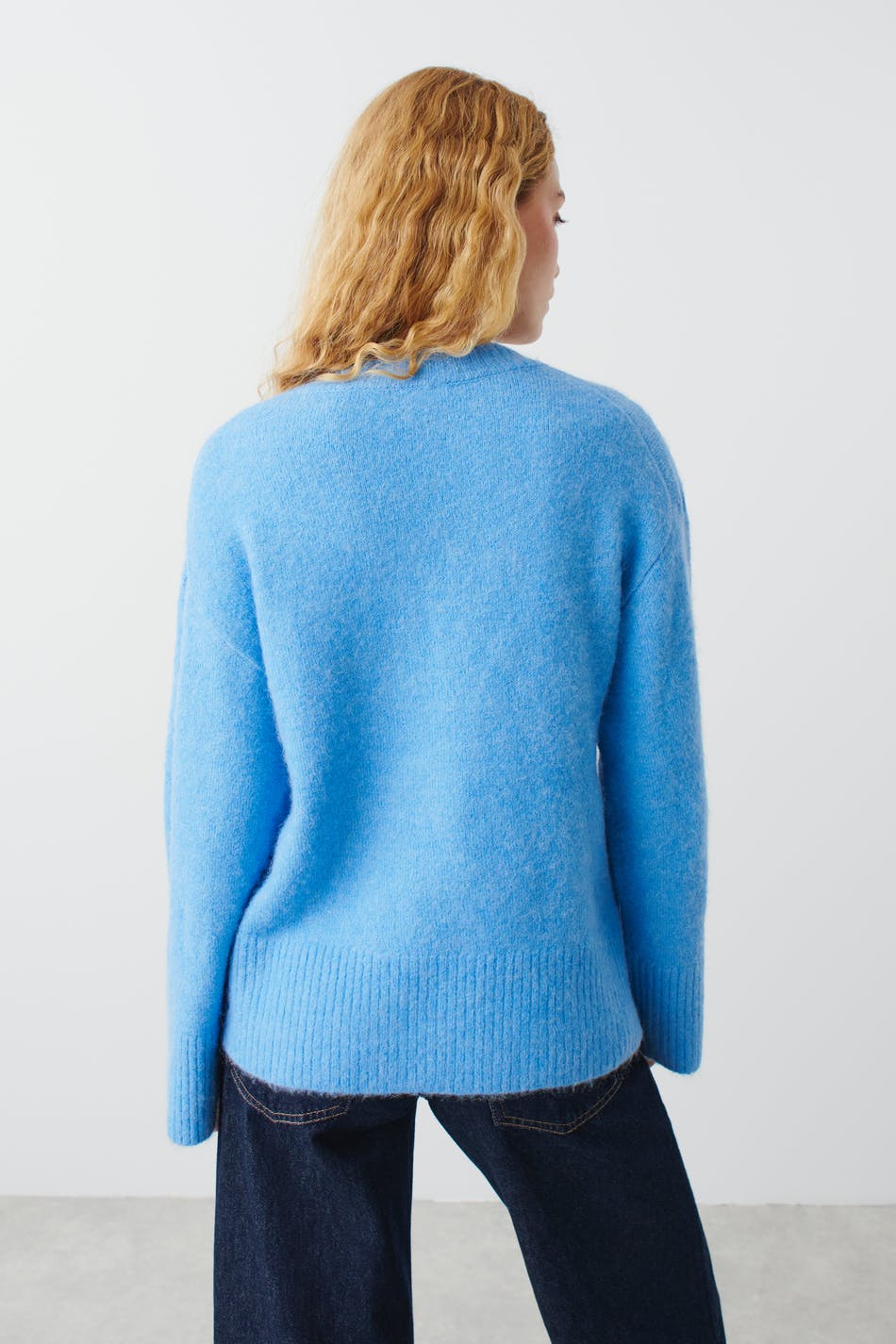 V-neck knitted sweater