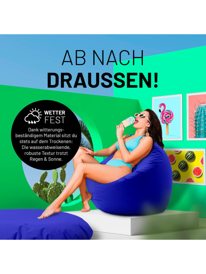 Lumaland Sitzsack 2-in-1-Sitzsack - 300l - 120 x 80 x 75 cm - Royalblau günstig kaufen onesize